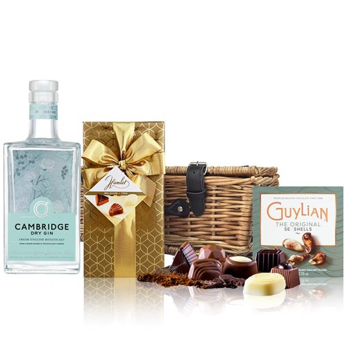 Cambridge Dry Gin 70cl And Chocolates Hamper